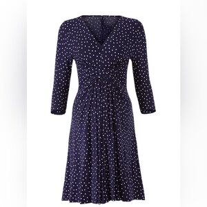 Chic Seraphine Maternity Navy Polka Dot Long Sleeve Dress